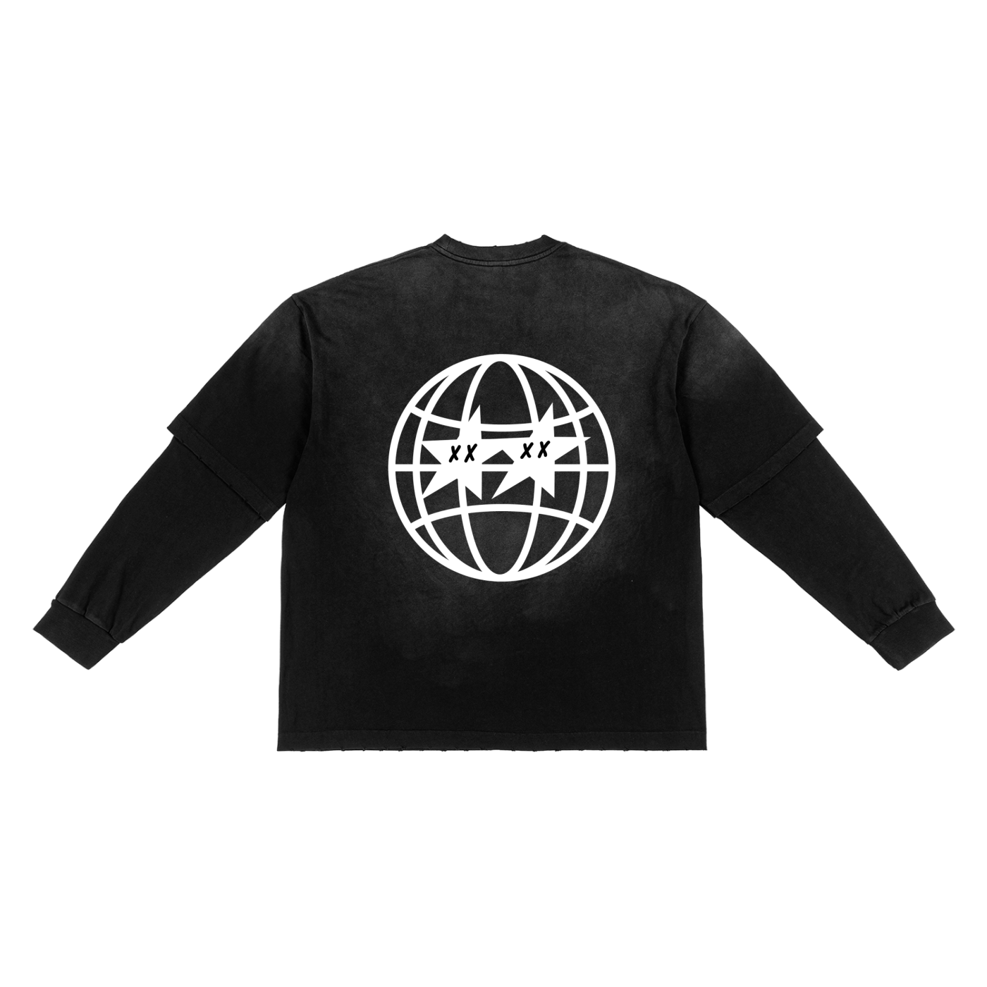 Sunfade Hand-Frayed Faux Two-Piece T-Shirt