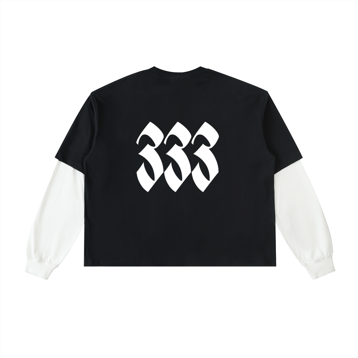 Layered Contrast Sleeve Cotton T-Shirt