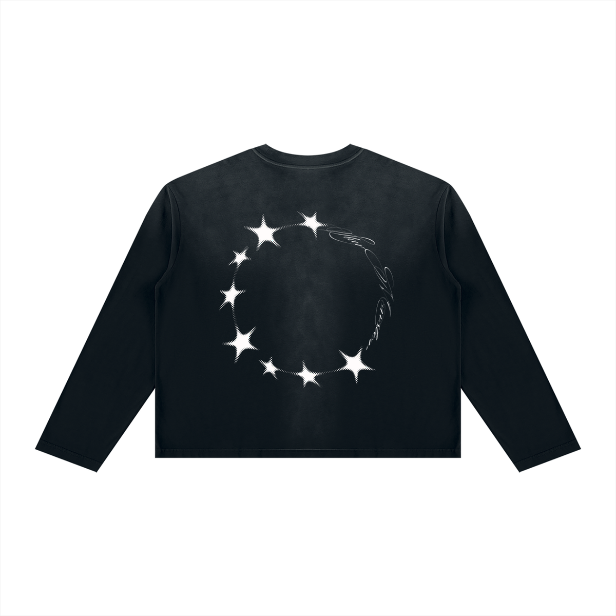Star Monster Eclipse Unisex Sunfade Boxy Long Sleeve T-Shirt