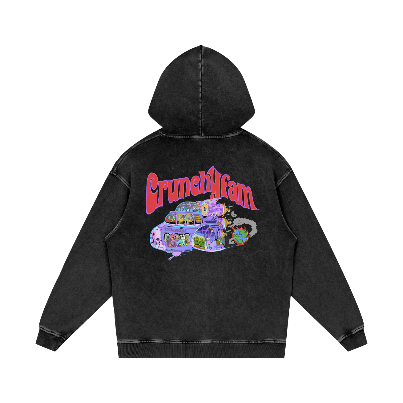 Official LTD 1st Edition Crunchifam Acid Wash Oversize Hoodie - 420 GSM