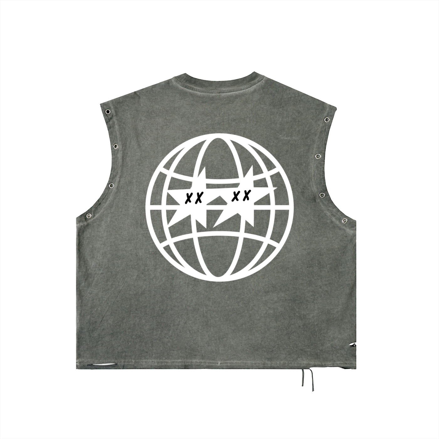 Distressed Grommet Eyelet Tank Top