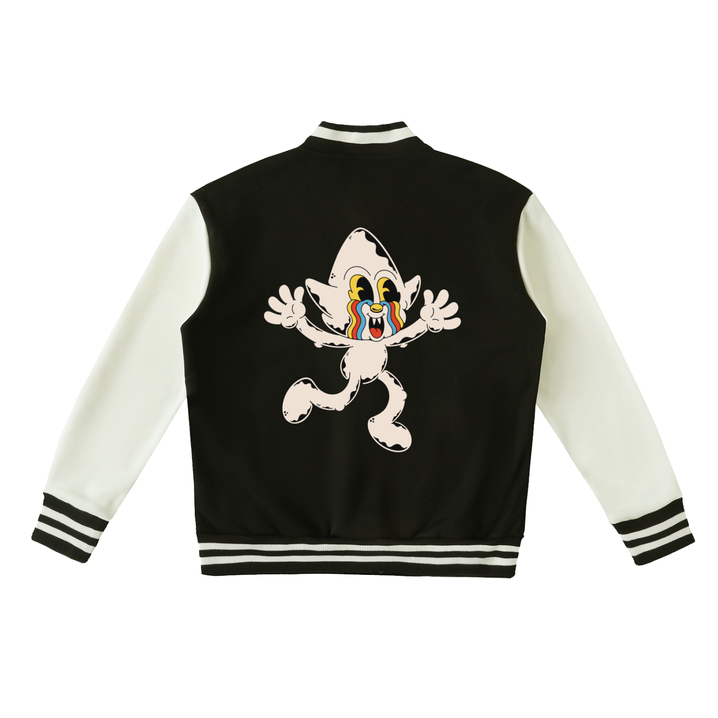 Two-Tone Fleeced Varsity Jacket