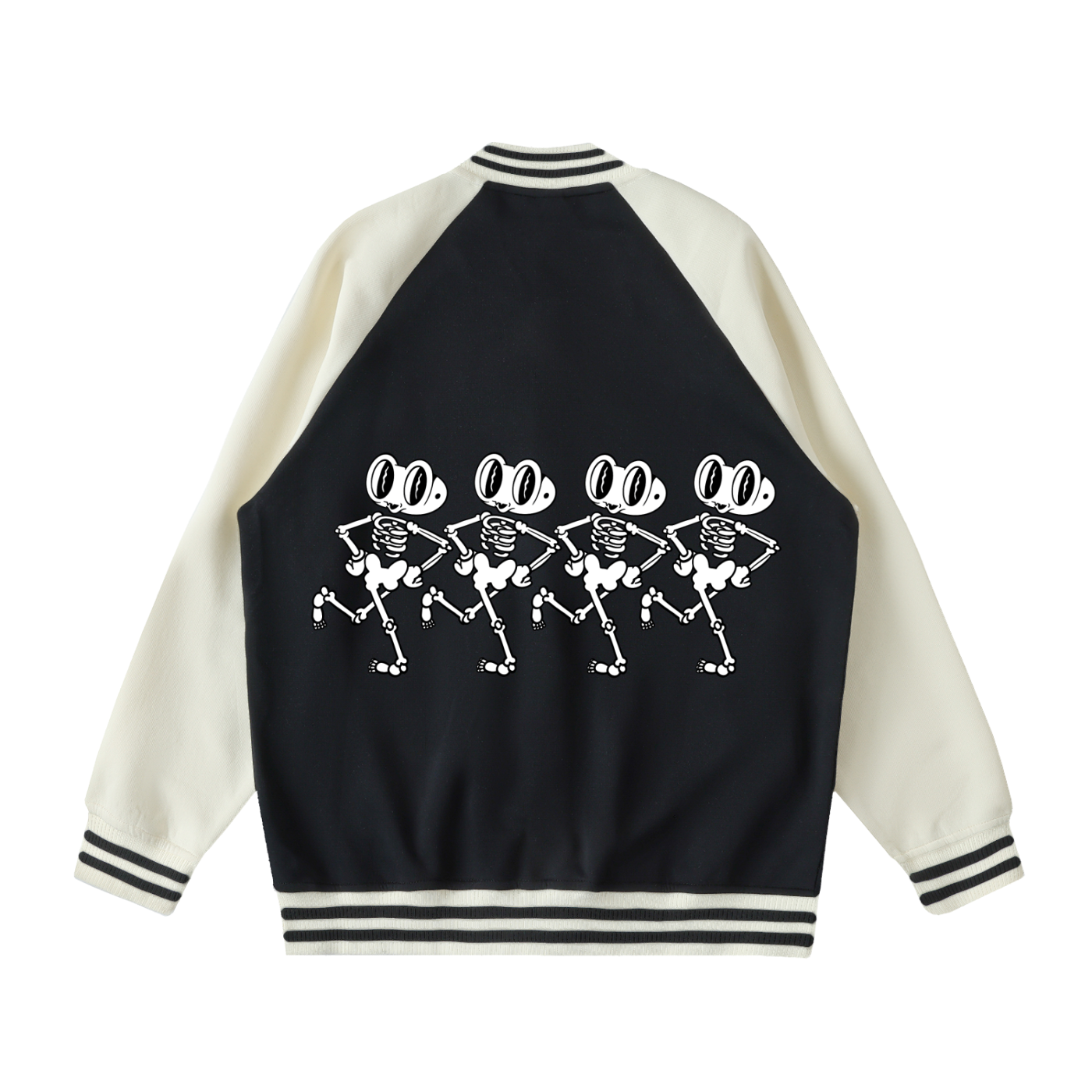 Two Tone Raglan Sleeve Varsity Jacket