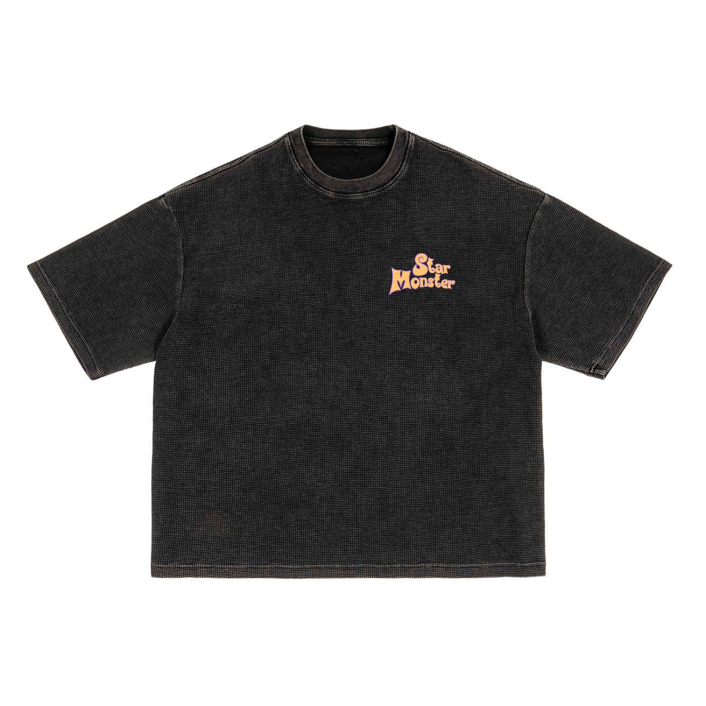 STAR MONSTER 1ST EDITION "CRUNCHIFAM" Waffle-Texture Washed Boxy T-Shirt