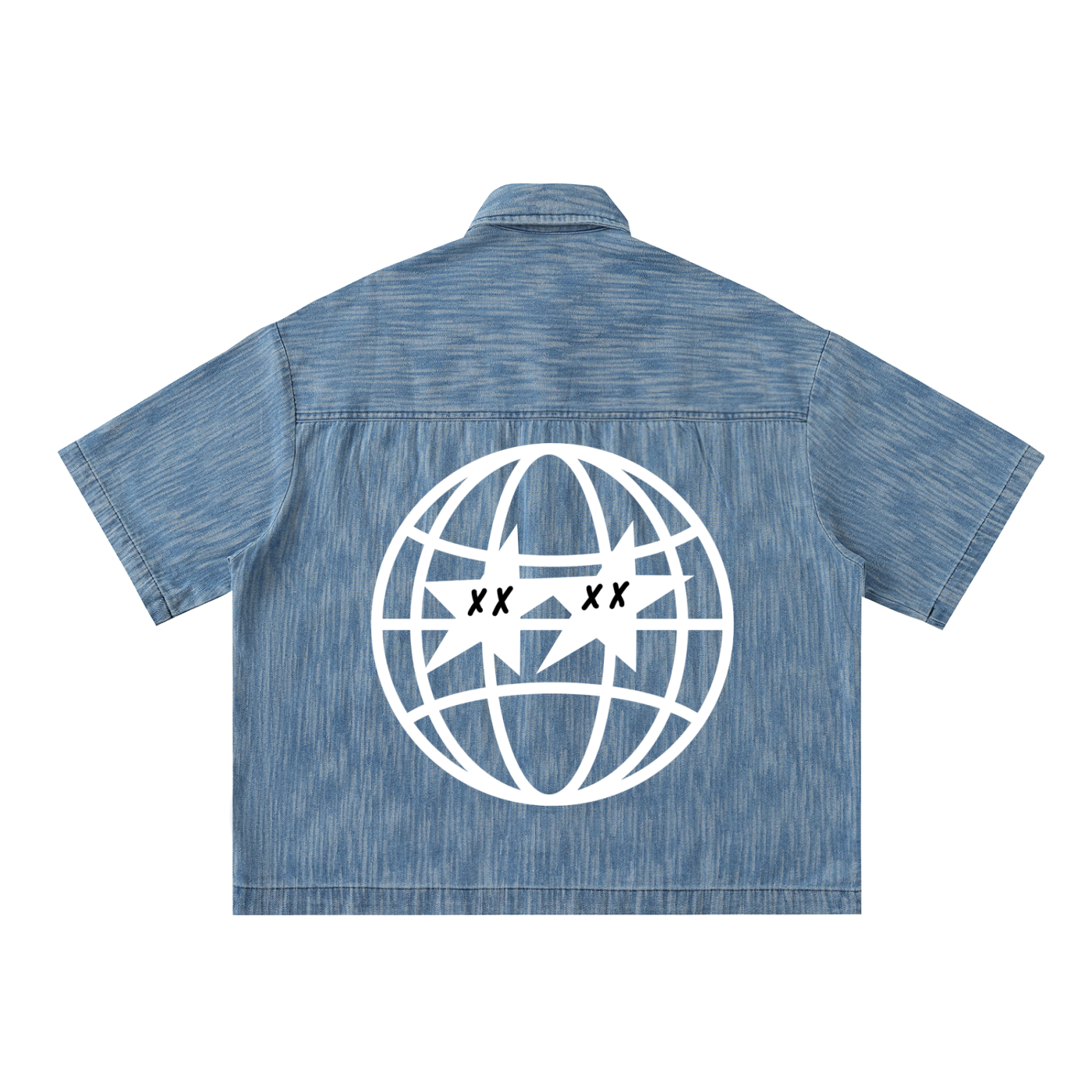 Distressed Wash Short-Sleeve Shirt