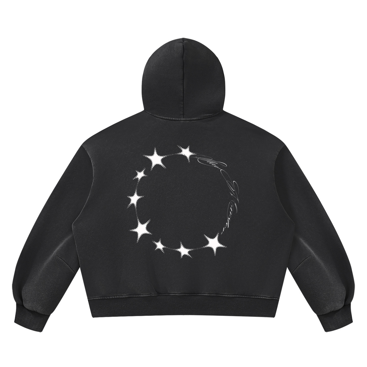 Star Monster Eclipse Unisex Vintage Wash Boxy Fleece Hoodie