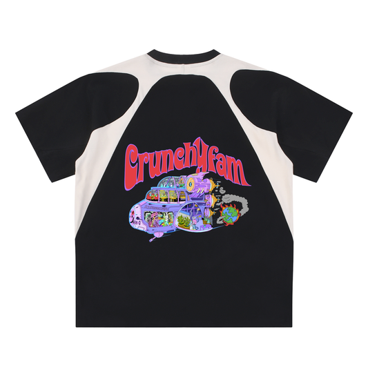 STAR MONSTER 1ST EDITION "CRUNCHIFAM" Contrast Panel Cotton T-Shirt