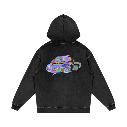 Star Monster S.S. Crunchifam Acid Wash Oversize Hoodie - 420 GSM