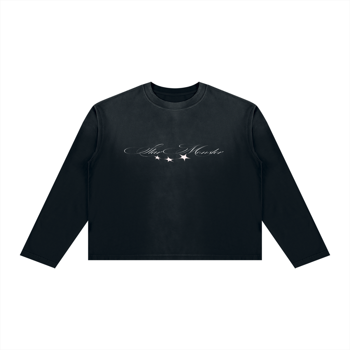 Star Monster Eclipse Unisex Sunfade Boxy Long Sleeve T-Shirt