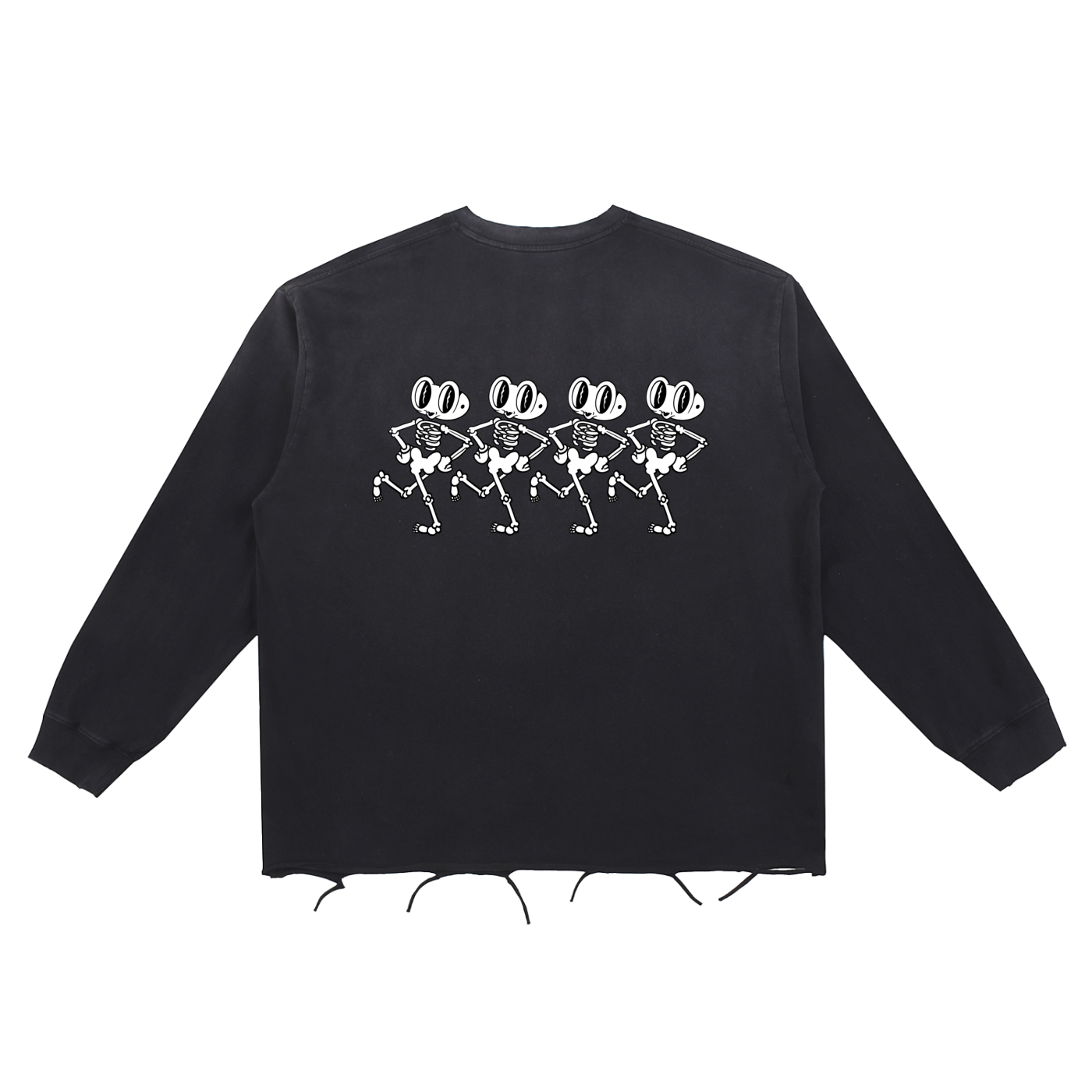 Snow Wash Raw Edge Cotton T-Shirt