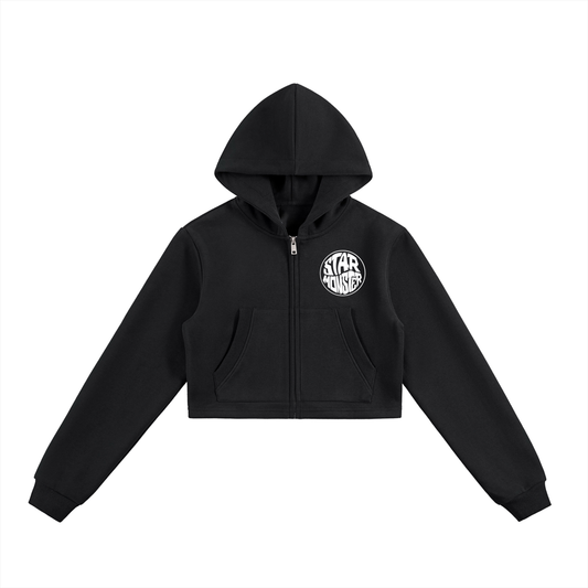 Essential Cropped Zip-Up Hoodie