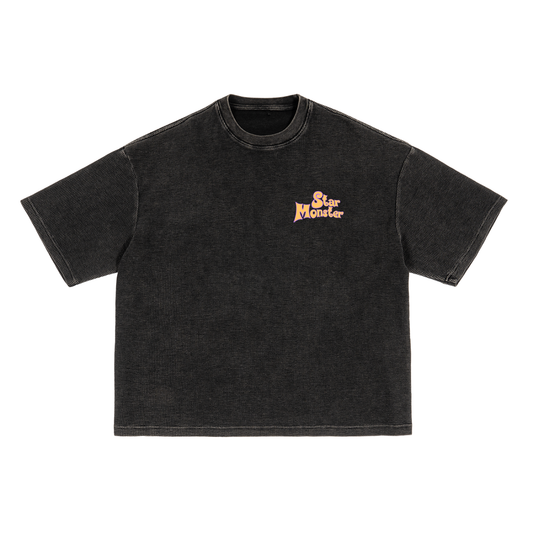 STAR MONSTER 1ST EDITION "CRUNCHIFAM" Waffle-Texture Washed Boxy T-Shirt