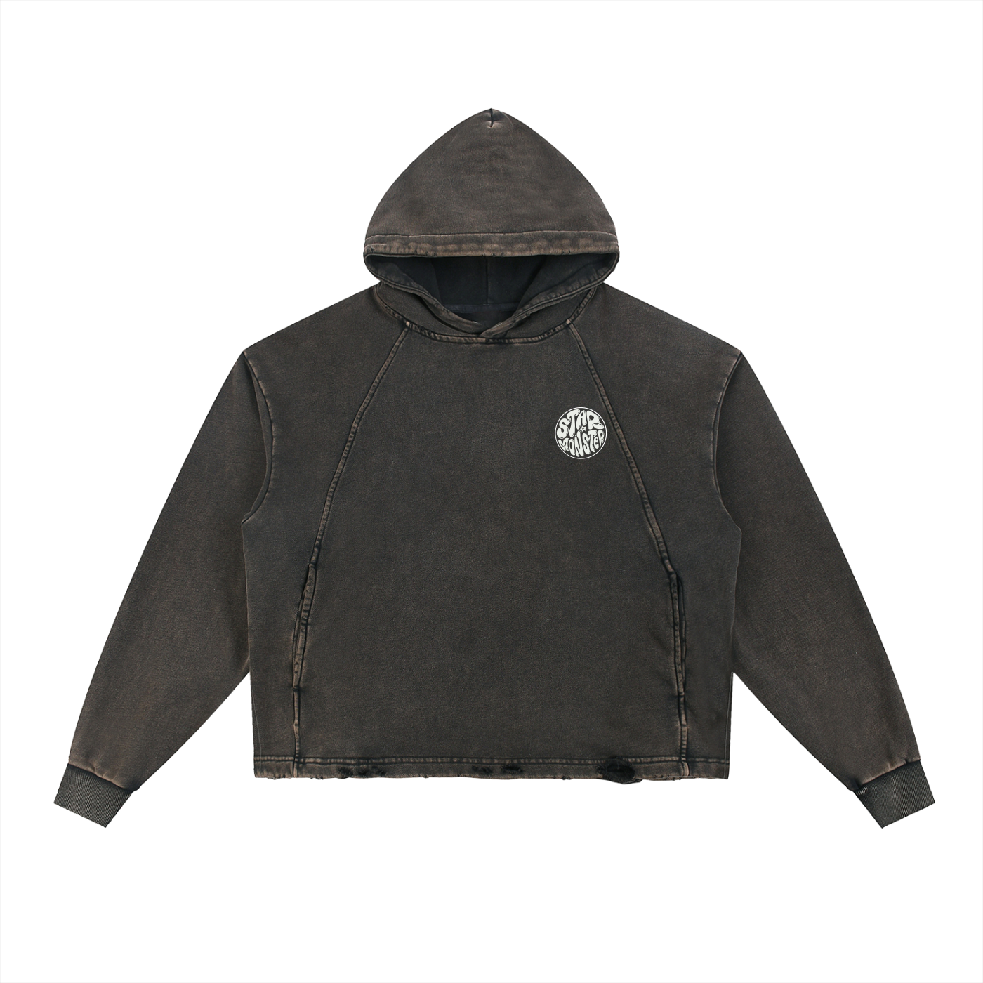 Vintage Washed Frayed-Hem Hoodie