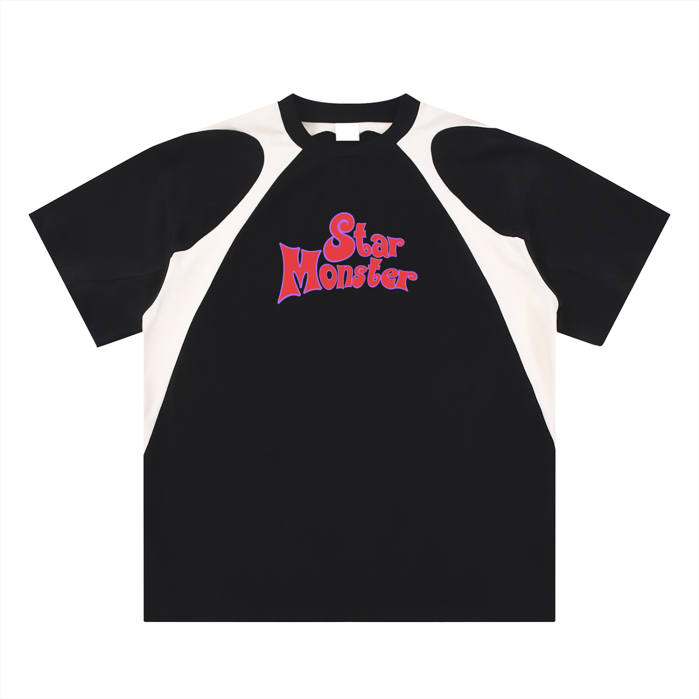 STAR MONSTER 1ST EDITION "CRUNCHIFAM" Contrast Panel Cotton T-Shirt
