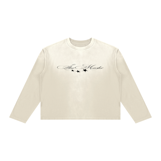 Star Monster Eclipse Unisex Sunfade Boxy Long Sleeve T-Shirt