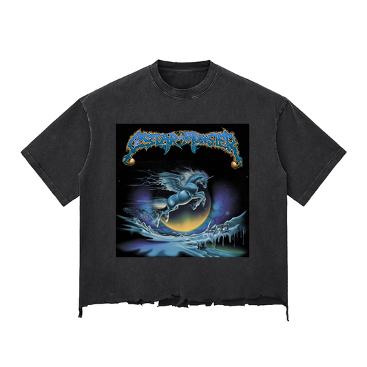 Snow Wash Raw-Hem Boxy T-shirt